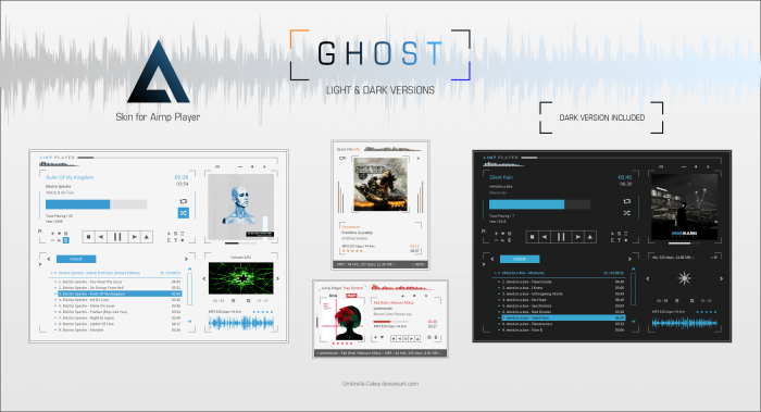 Ghost — светлая и тёмная обложки для AIMP