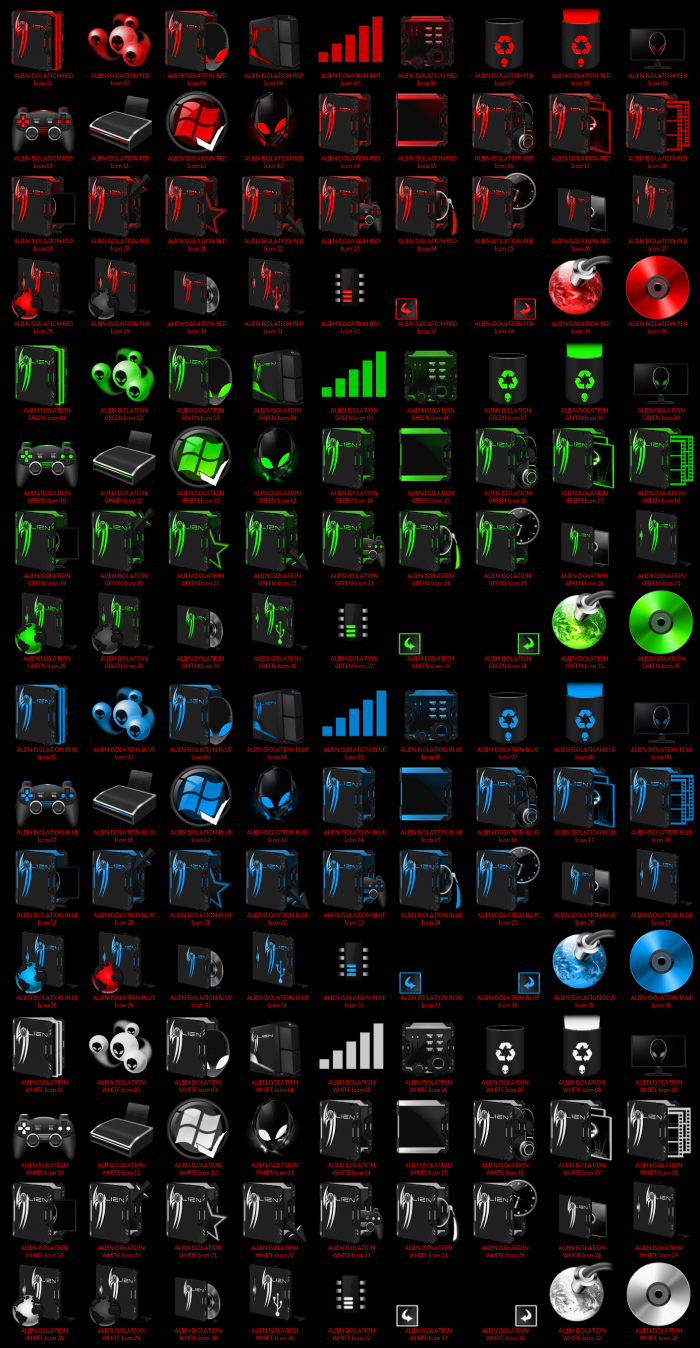 ALIEN ISOLATION — большой набор системных иконок для IconPackager