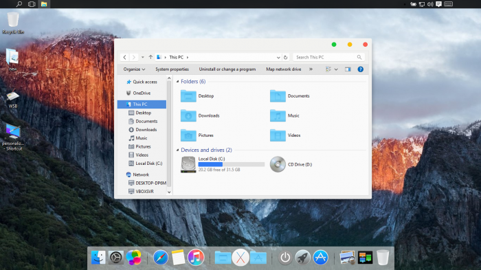 Mac OS X El Capitan — тема оформления в стиле новейшей версии OS X