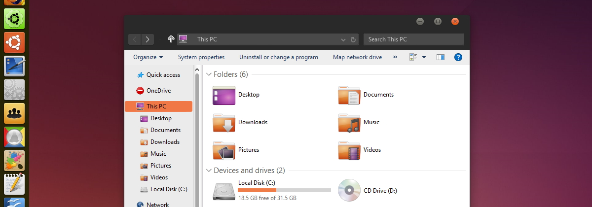 Ubuntu theme for Win10 — тема оформления в стиле Ambiance