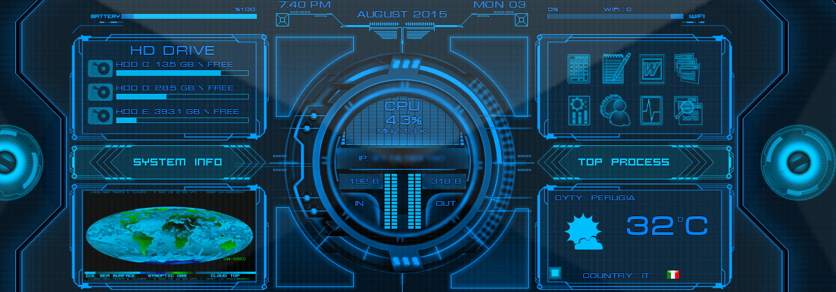 Alienbyte Futuristic Interface II V.2 — «космический» интерфейс для ПК и планшета