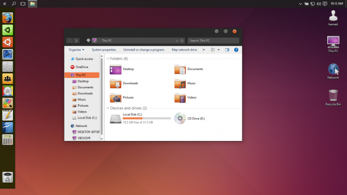 Ubuntu theme for Win10 — тема оформления в стиле Ambiance