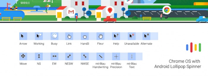 Chrome OS with Android Lollipop Spinner — курсоры для поклонников дизайна Google