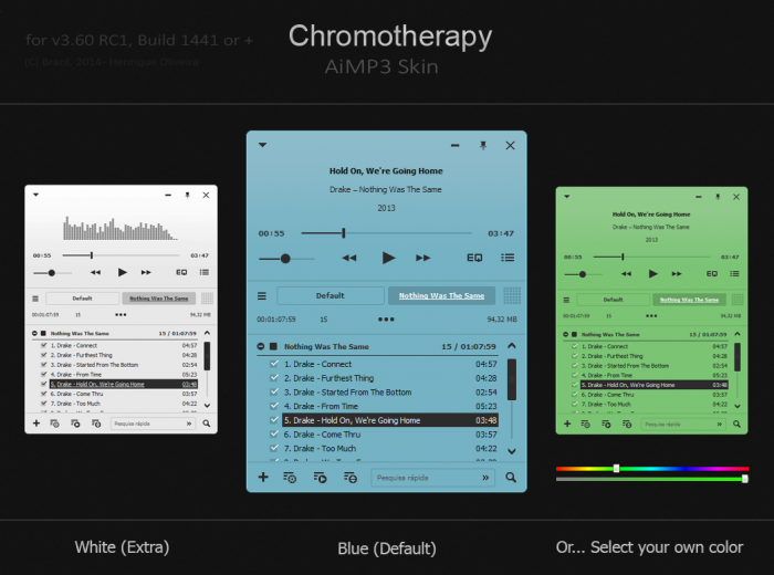 Chromotherapy — скин для AIMP с возможностью выбора произвольного цвета