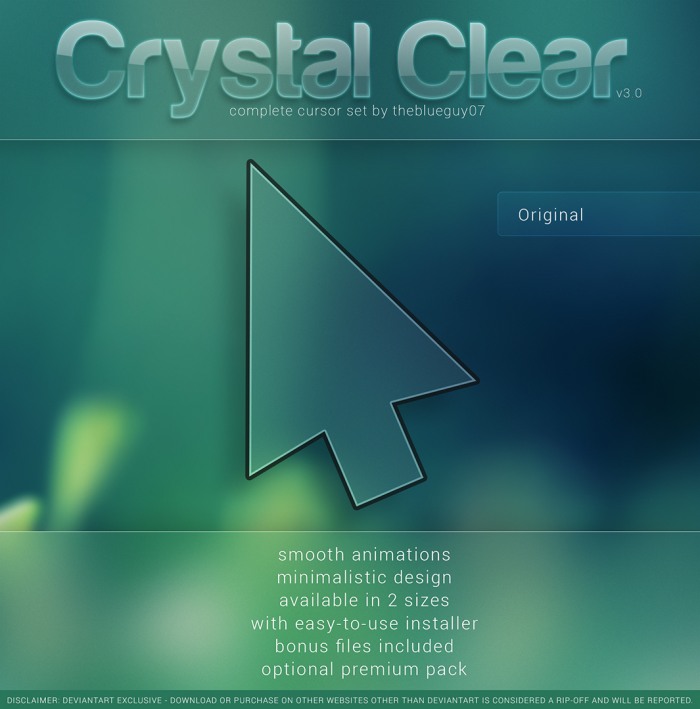 Crystal Clear v3.0 — большой набор «стеклянных» курсоров