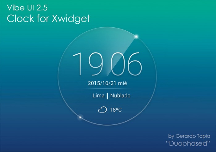 Vibe UI 2.5 Weather Clock — прозрачный виджет часов и погоды