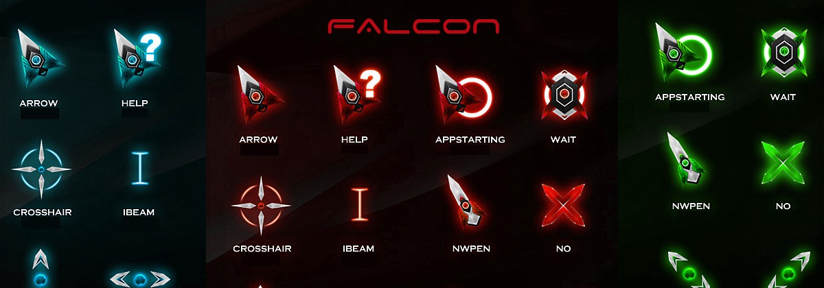 Falcon 6 Colors — набор роскошных цветных курсоров