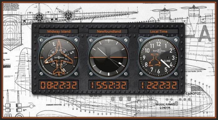 Aviator Time — авиационные часы для рабочего стола