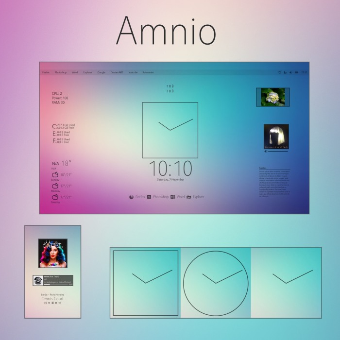 Amnio — лёгкие, чистые и простые скины для Rainmeter
