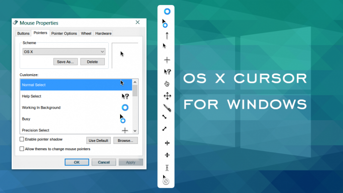 OS X Cursor — указатели мыши для поклонников Mac