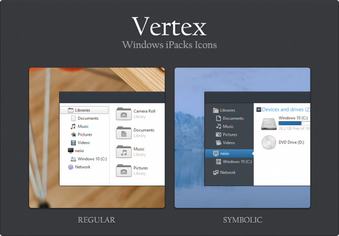 Vertex — набор системных иконок в классическом стиле