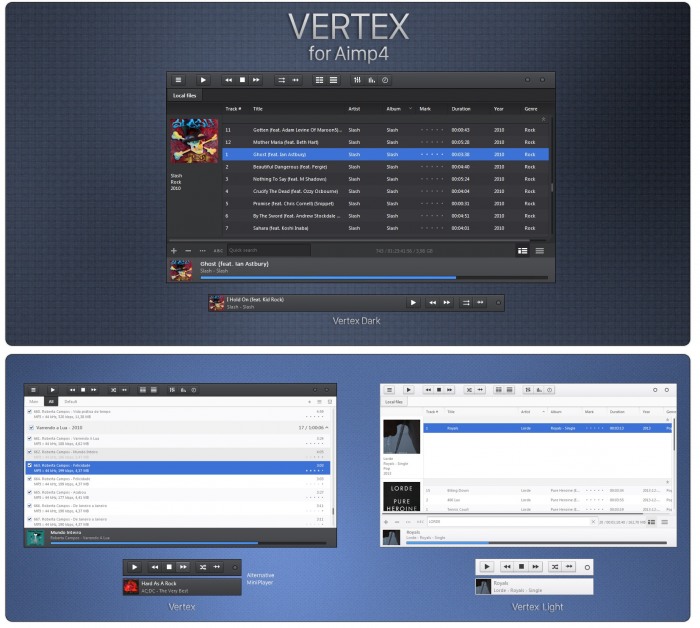 Vertex — элегантный скин для AIMP4