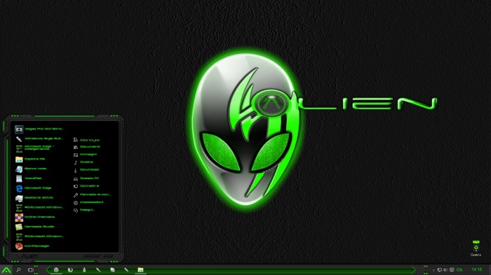 Alien Return Green Theme W10 — ещё один вариант классической темы в стиле sci-fi