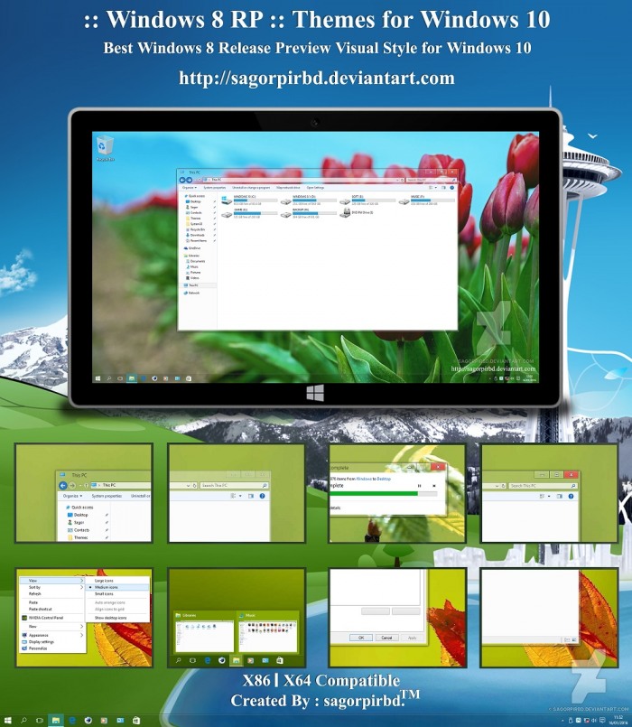 Windows 8 RP Themes — тема оформления для ностальгирующих по «восьмёрке»