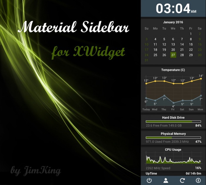 Material Sidebar      XWidget