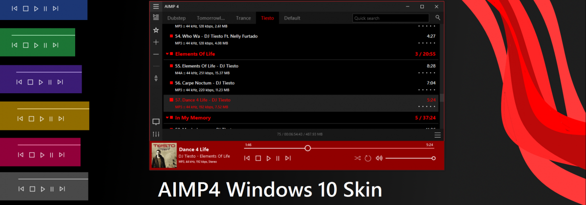 AIMP4 Windows 10 Skin      