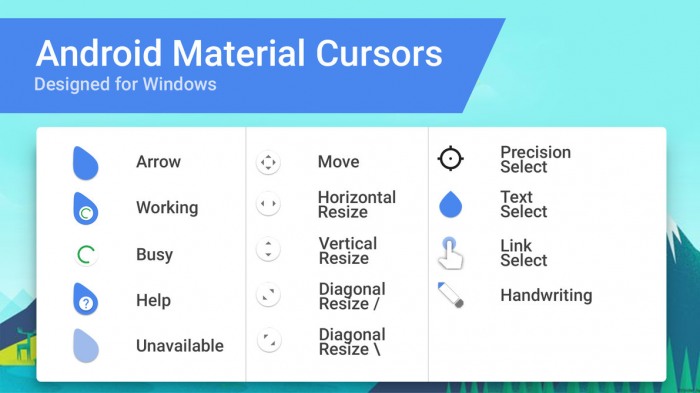Android Material Cursors — набор указателей для поклонников материального дизайна Google
