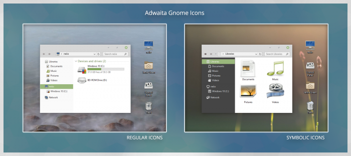 Adwaita Gnome iPacks — системные иконки в классическом стиле
