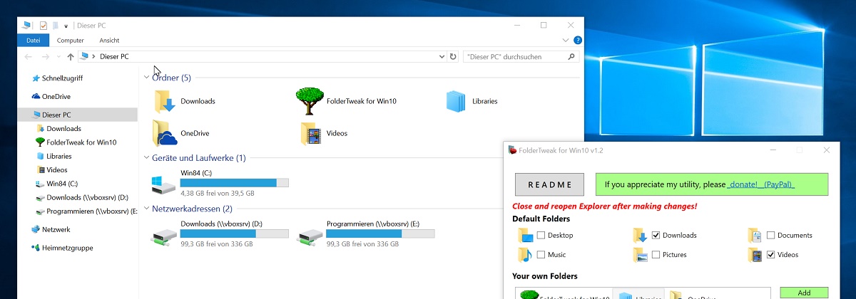 FolderTweak for Win10     