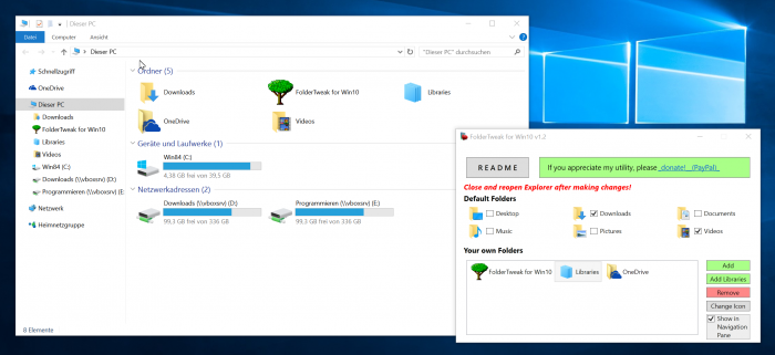 FolderTweak for Win10     
