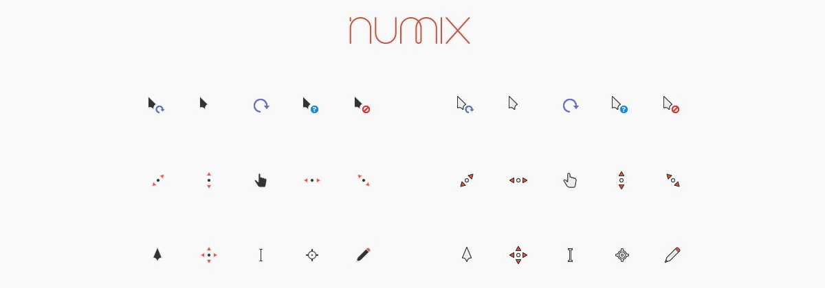 Numix Cursors — два набора компактных курсоров