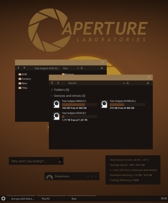 Aperture W10 — минималистичная тёмная тема
