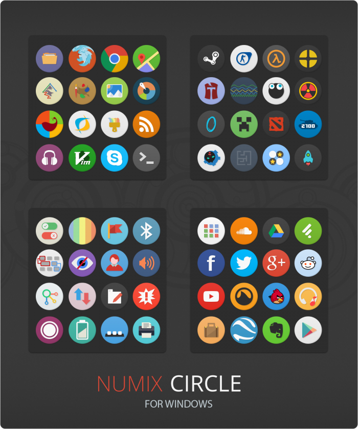 Numix-Circle — огромный набор круглых иконок