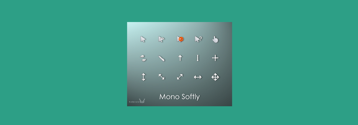 MonoSoftly — светлые курсоры средних размеров