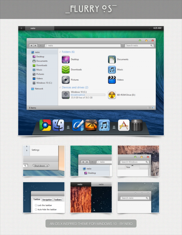 FLURRY oS 2.0 — ретро-тема в стиле OS X