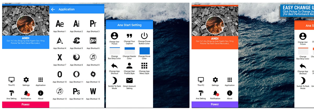 Ana Start — альтернативное меню «Пуск» для пользователей XWidget