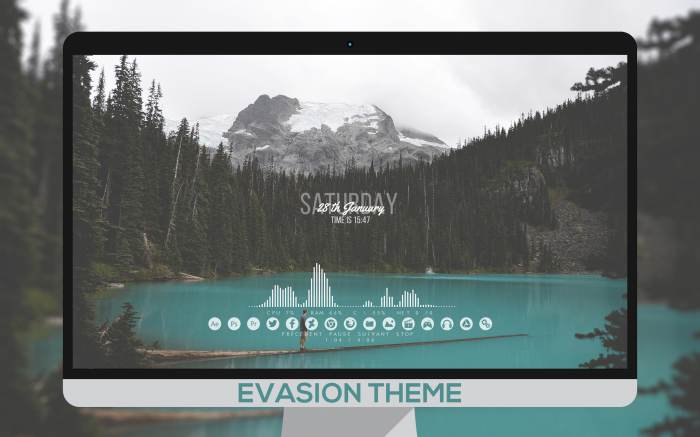 Evasion Theme — стильная, лёгкая тема для Rainmeter