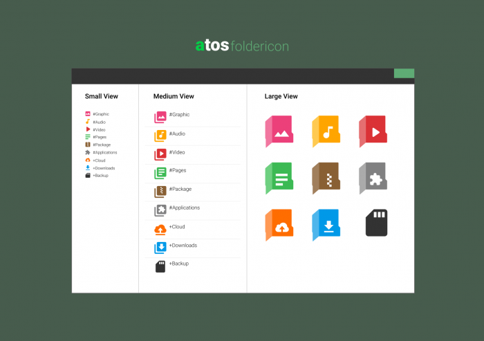 ATOS Folder Icon — яркие плоские иконки папок