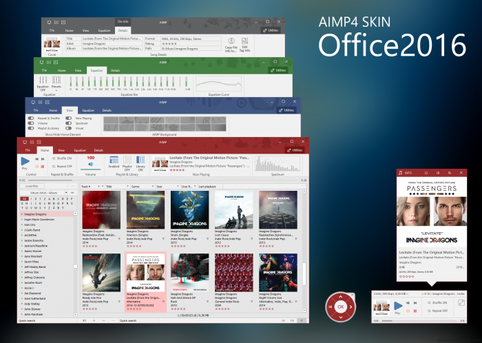Office2016 — весьма необычный скин для AIMP4