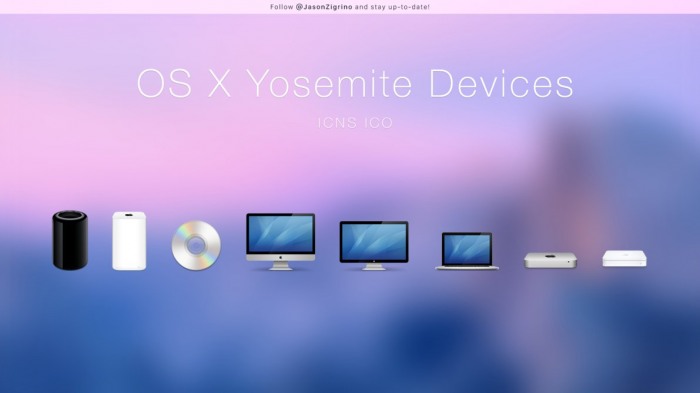 OS X Yosemite Devices and Drives — иконки устройств для поклонников дизайна Apple