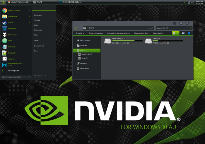 nVidia      Windows 10