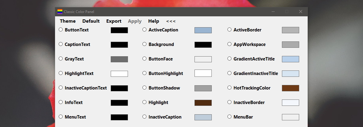 Classic Color Panel      Windows 10