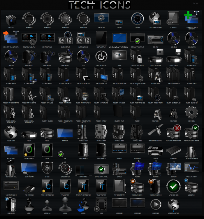 Tech Icon iPack — системные иконки в техно-стиле