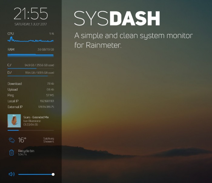 sysDash — простой и чистый системный монитор