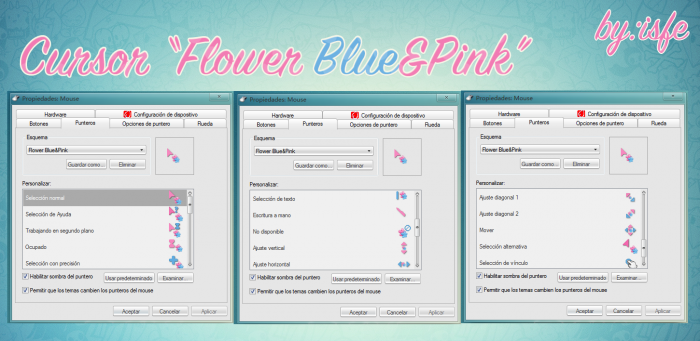 Cursor Flower Blue y Pink — забавные девичьи курсоры