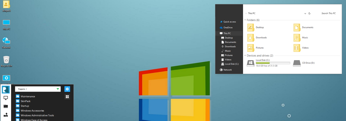 Windows 11 VS — минималистичная тема с тёмной областью навигации