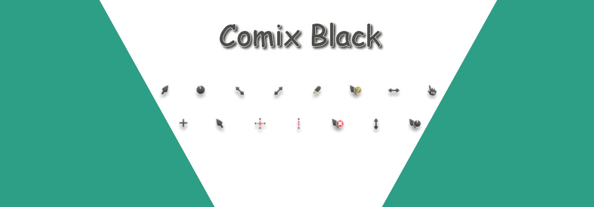 Comix Cursors Black — тёмные курсоры с плавными линиями