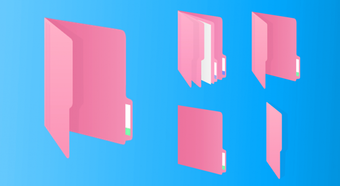 Pink Flat Folders      