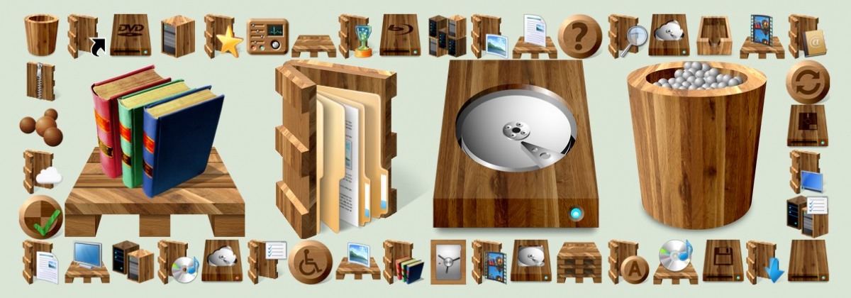 Wood Icons — забавные «деревянные» иконки