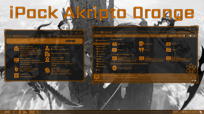 Akripto Orange — оранжевые иконки в «неоновом» стиле
