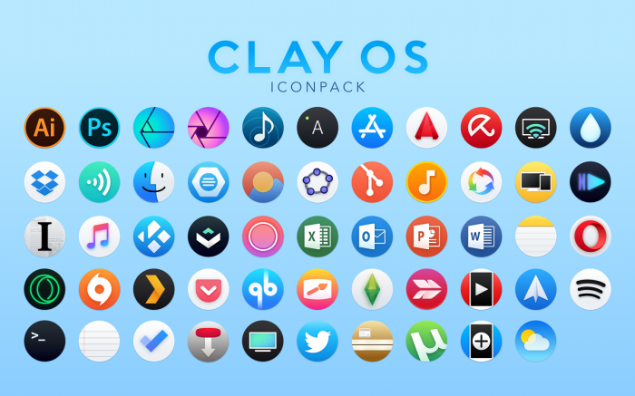 Clay OS — круглые иконки приложений