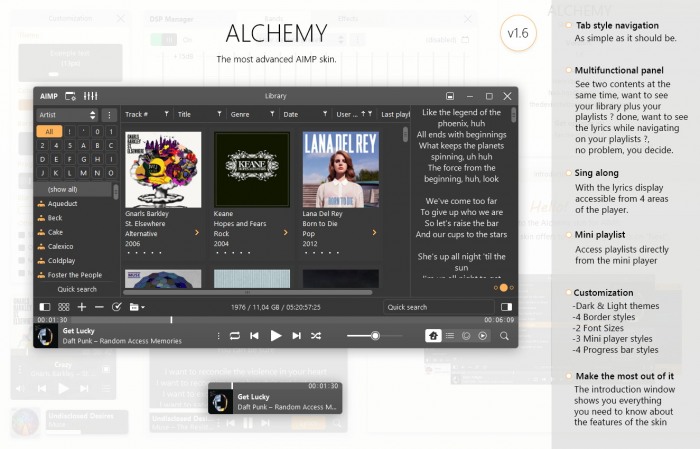 Alchemy — универсальная обложка для AIMP