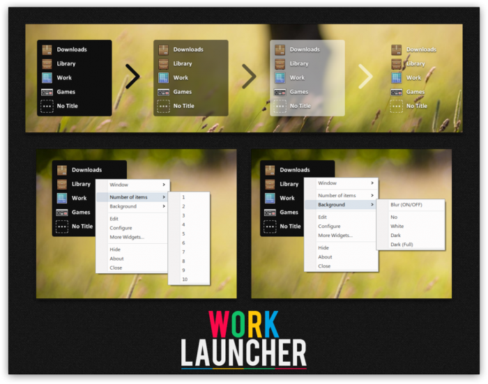 Work Launcher — лаконичная панель быстрого запуска