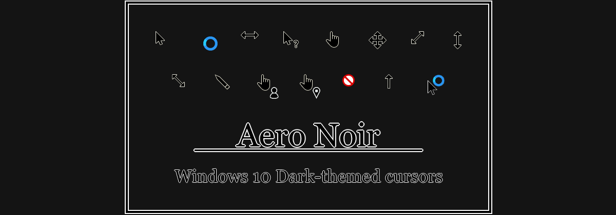 Aero Noir — тёмная версия стандартных курсоров