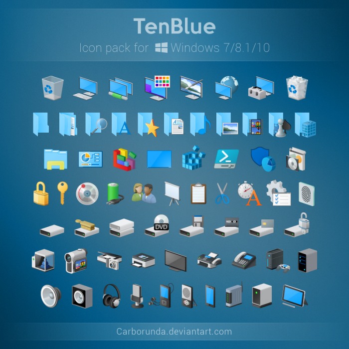 TenBlue — системные иконки в голубых тонах