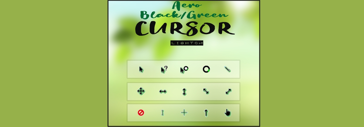 Aero black/green — анимированные указатели с подсветкой